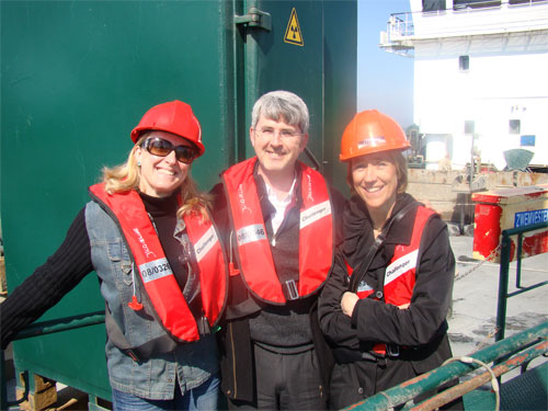 Op een baggerboot